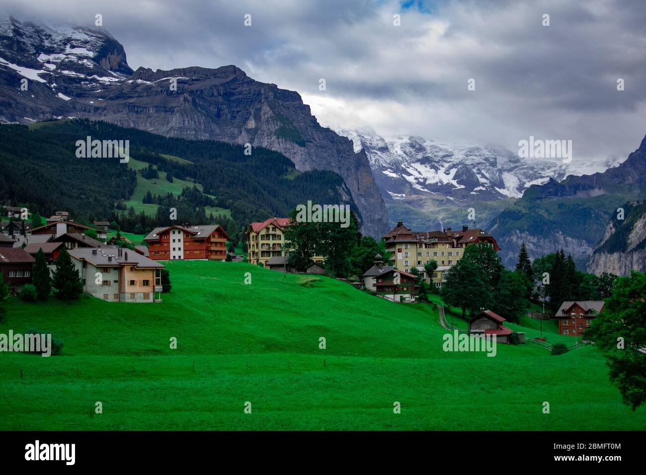 Ein Abend In Wengen, Schweiz Stockfoto