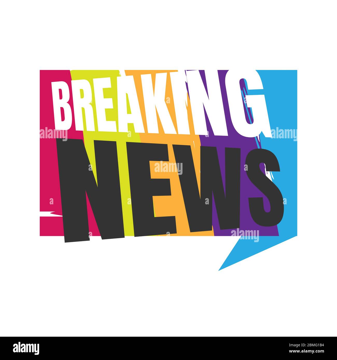 Breaking News Logo-Symbol für Nachrichten unterhaltsame Show Zeichen Banner Vektor-Illustration auf bunten Grunge Textur rauhen Hintergrund Stock Vektor