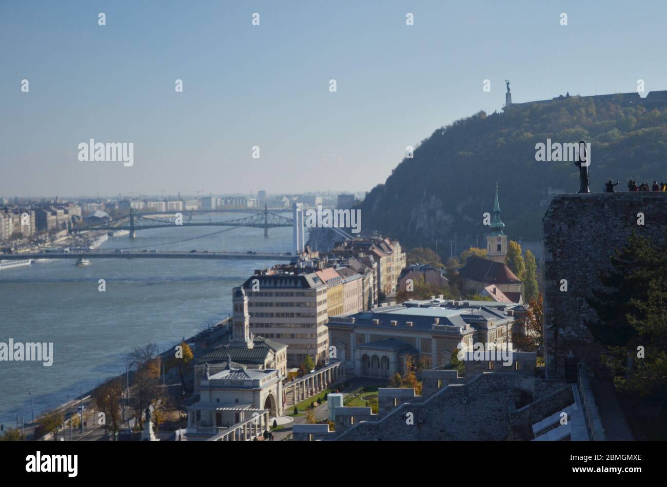 Statue der Jungfrau Maria und Jesus auf der Budaer Burg, Budapest. Stockfoto