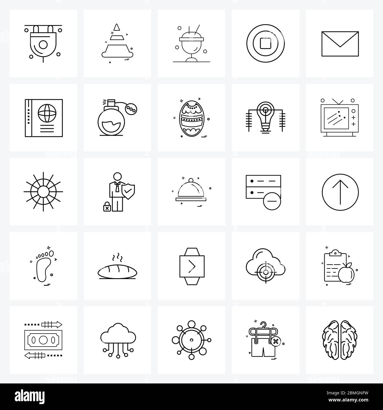 Packung mit 25 Universal Line Icons für Web-Anwendungen Nachricht, neu, Eis, Mond, chinesische Vektor-Illustration Stock Vektor