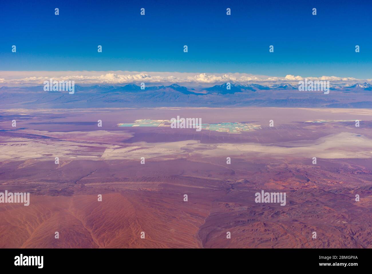 Luftaufnahme der chilenischen Anden Stockfoto