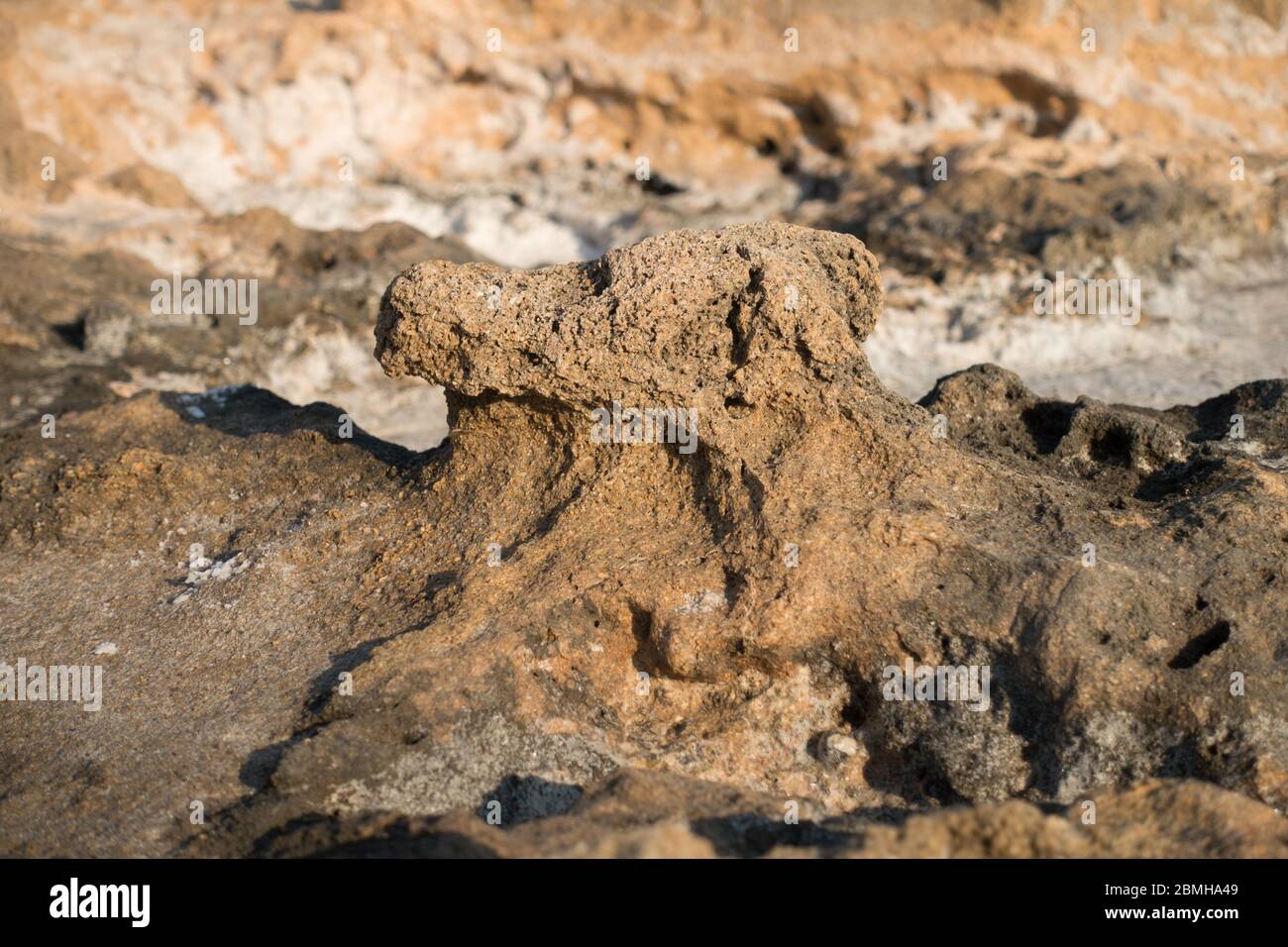 Außerirdische Landschaften, die von der Natur selbst aus Sand gebaut wurden Stockfoto