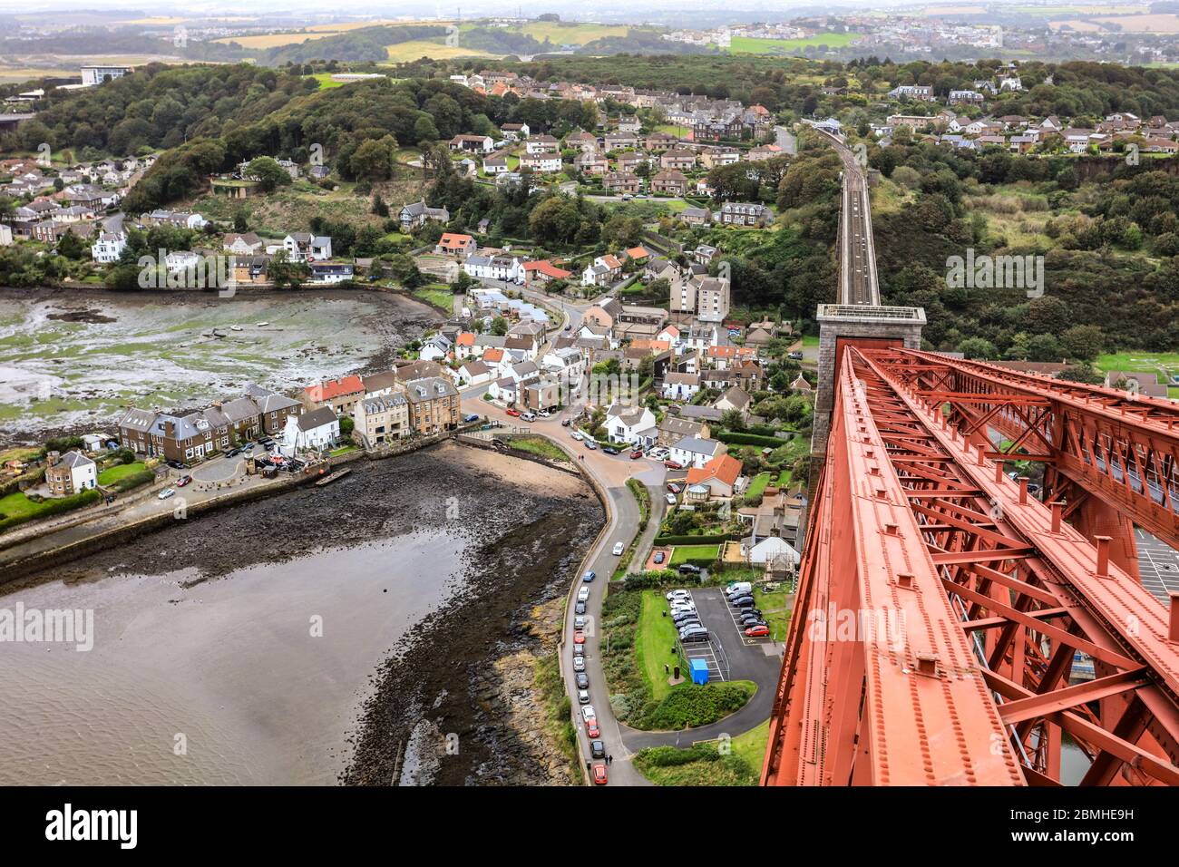 Die Brücken über den Forth an der Queensferry Kreuzung. Die vierte Brücke - eine Eisenbahnbrücke (1882) Stockfoto