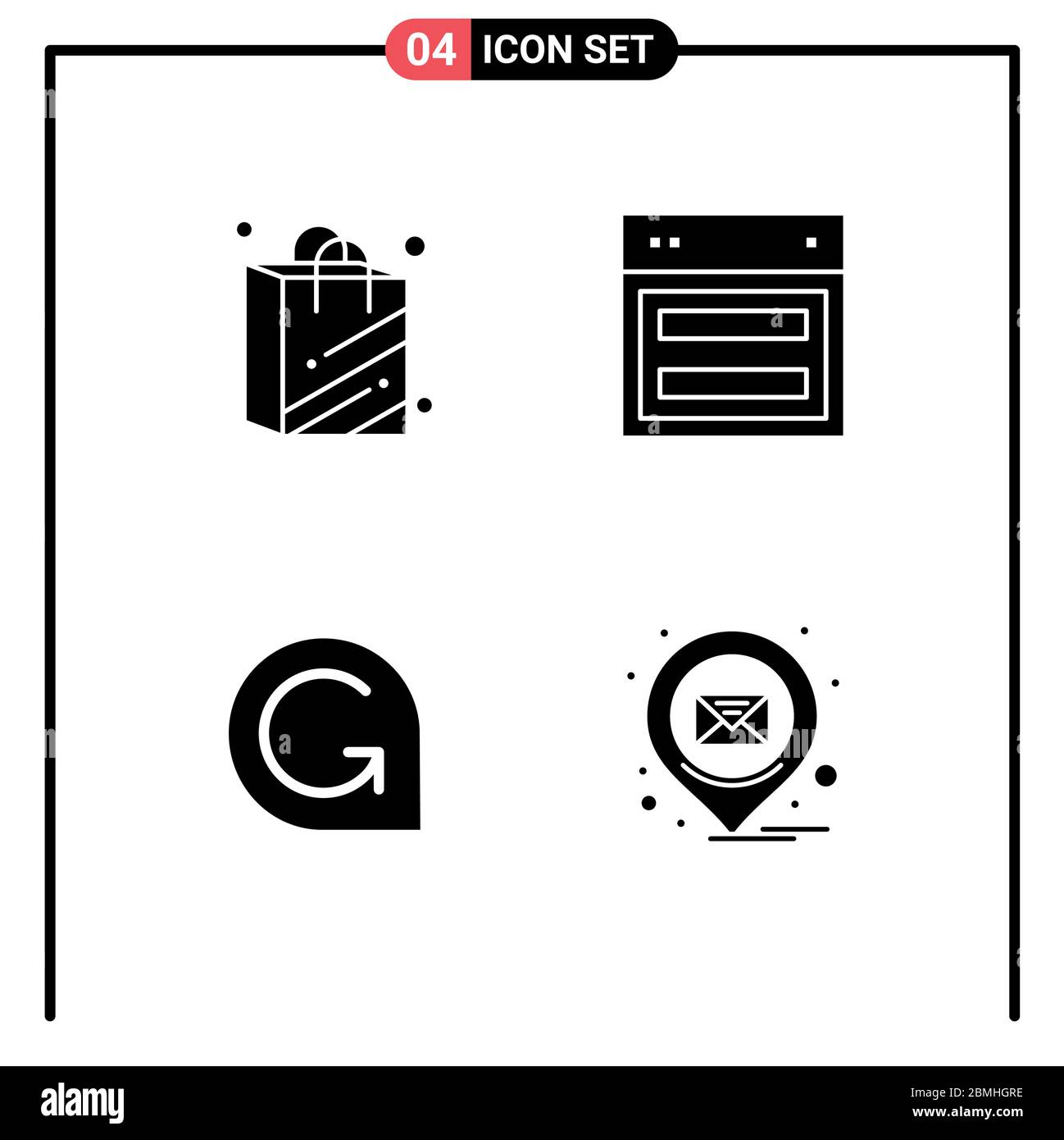 Set von 4 modernen UI-Symbole Symbole Symbole Zeichen für Tasche, Münze, Design, Web, Krypto Währung editierbar Vektor Design-Elemente Stock Vektor