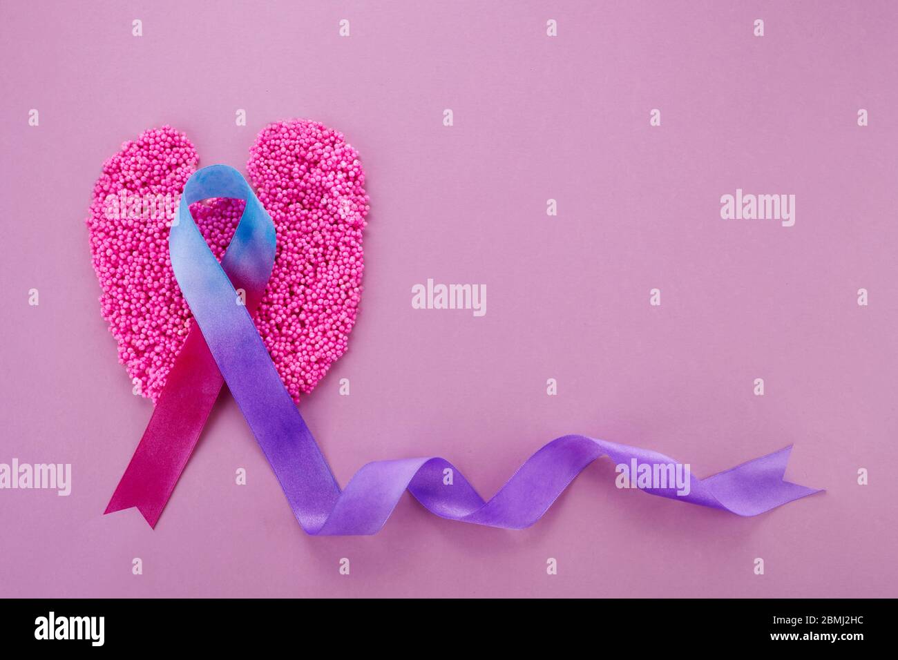 Welt Schilddrüse Tag Hintergrund. Blaues, blaues und blaues Band. Stockfoto