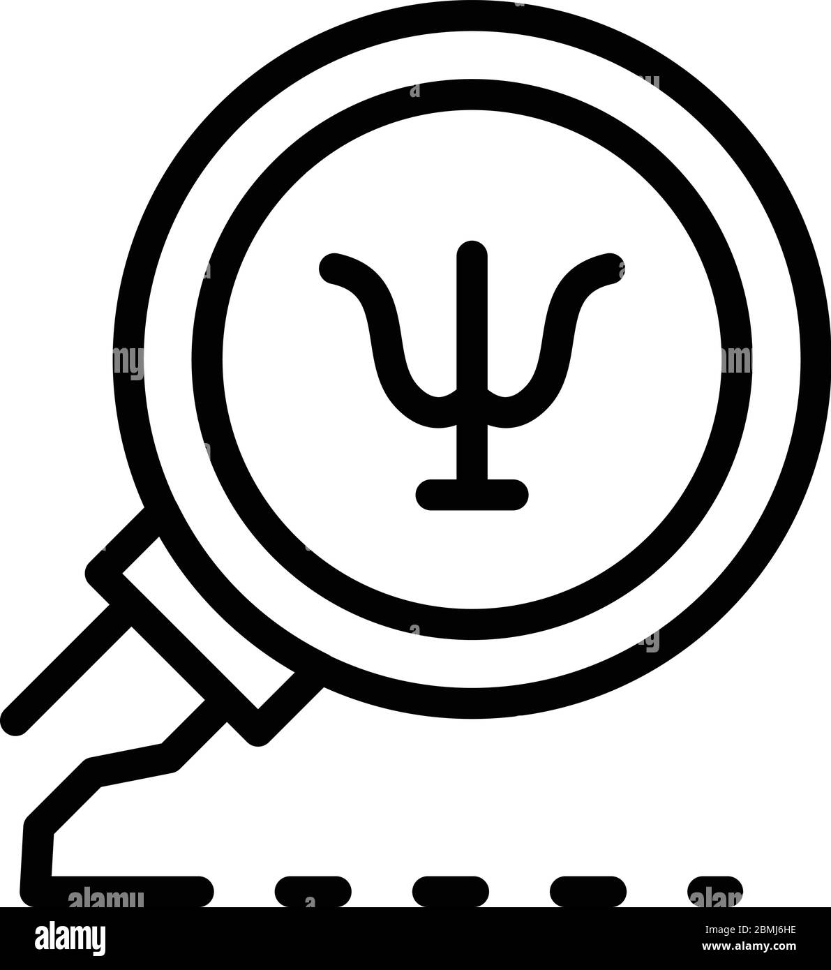 Psychologie Zeichen Lupe Symbol, Outline-Stil Stock Vektor
