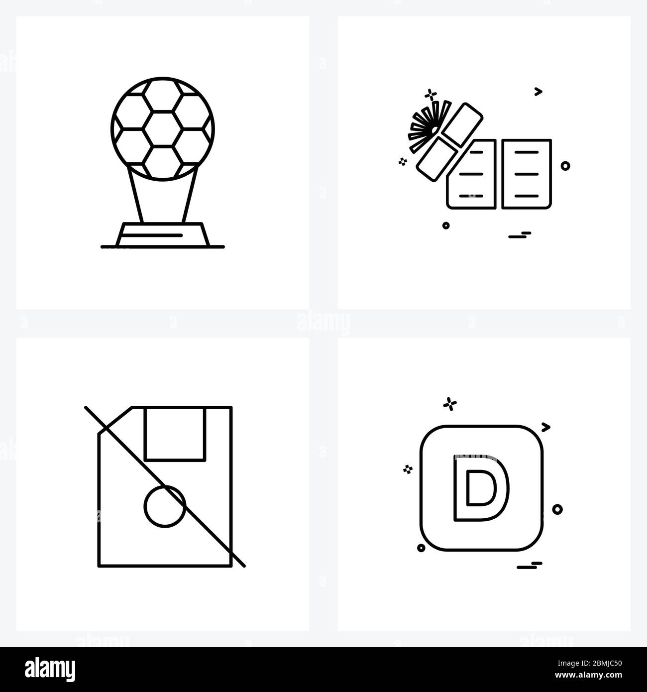 Set von 4 Simple Line Icons von Golf, Disk, Ball, Graduierung, Floppy Vektor Illustration Stock Vektor