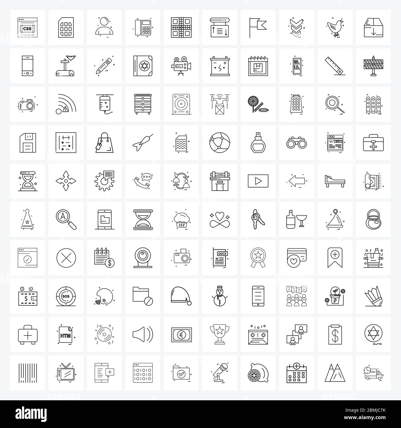 100 Universal Icons Pixel Perfect Symbole von Ludo, Telefon, Mann, Telefon, Benutzer Vektor Illustration Stock Vektor