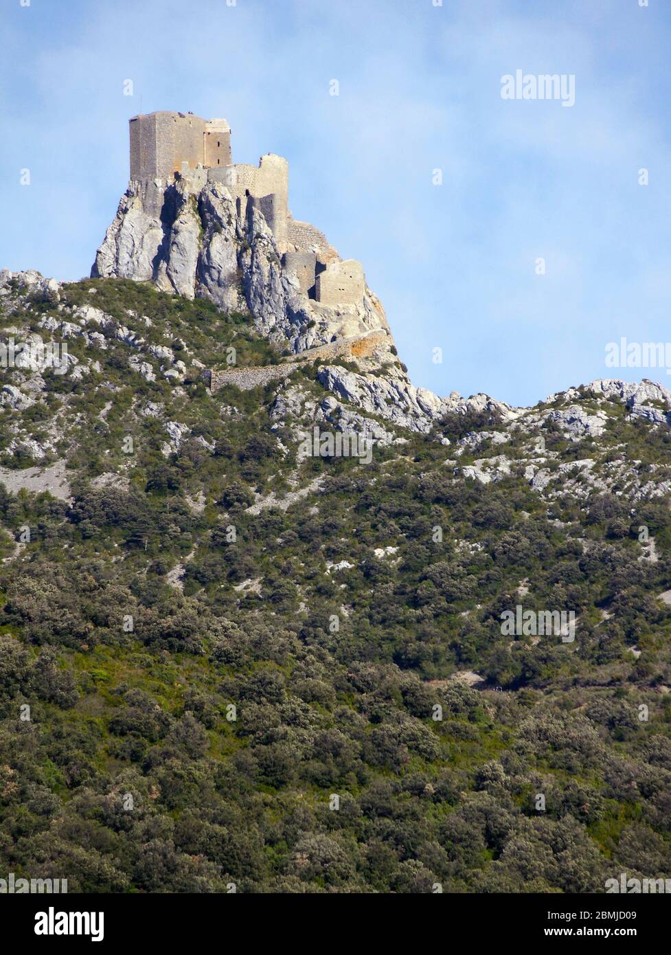 Castillo de Quéribus. Cucugnan. Ruta de los castillos cátaros. Francia. Stockfoto