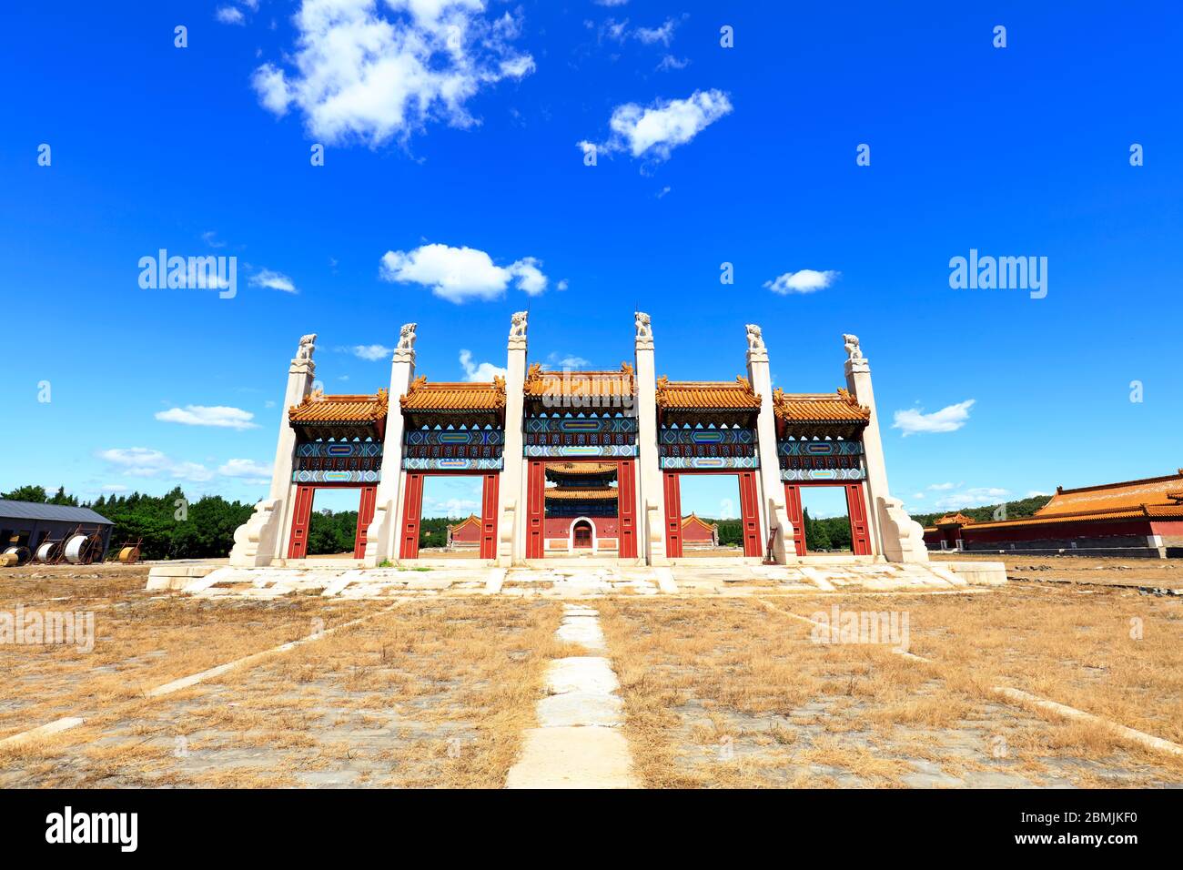 Alte chinesische Architektur Steinbogen Stockfoto