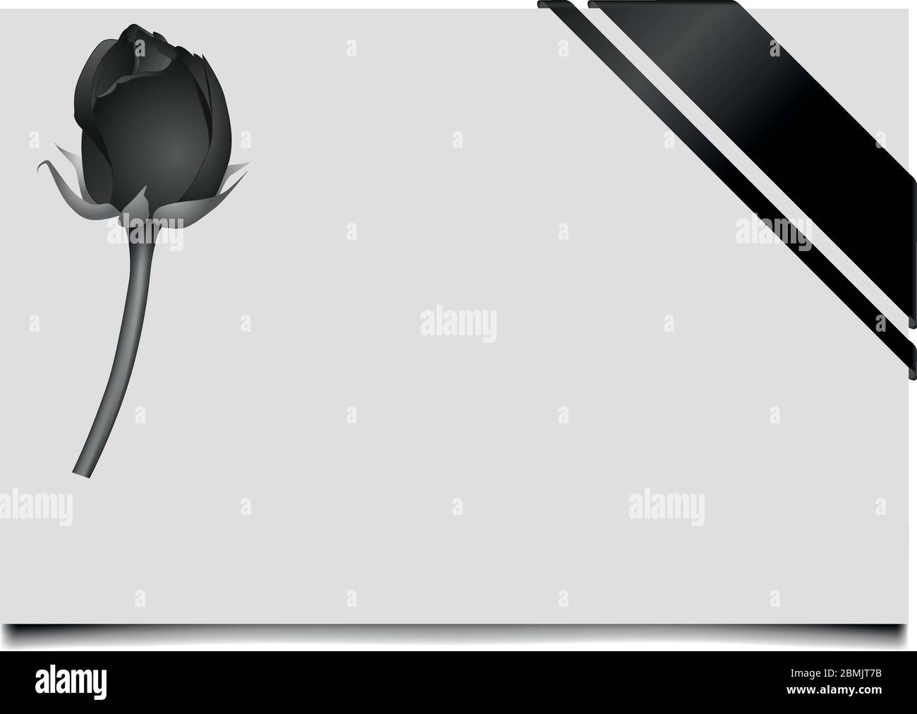 Vorlage für eine Todesanzeige mit schwarzem Band Stock Vektor