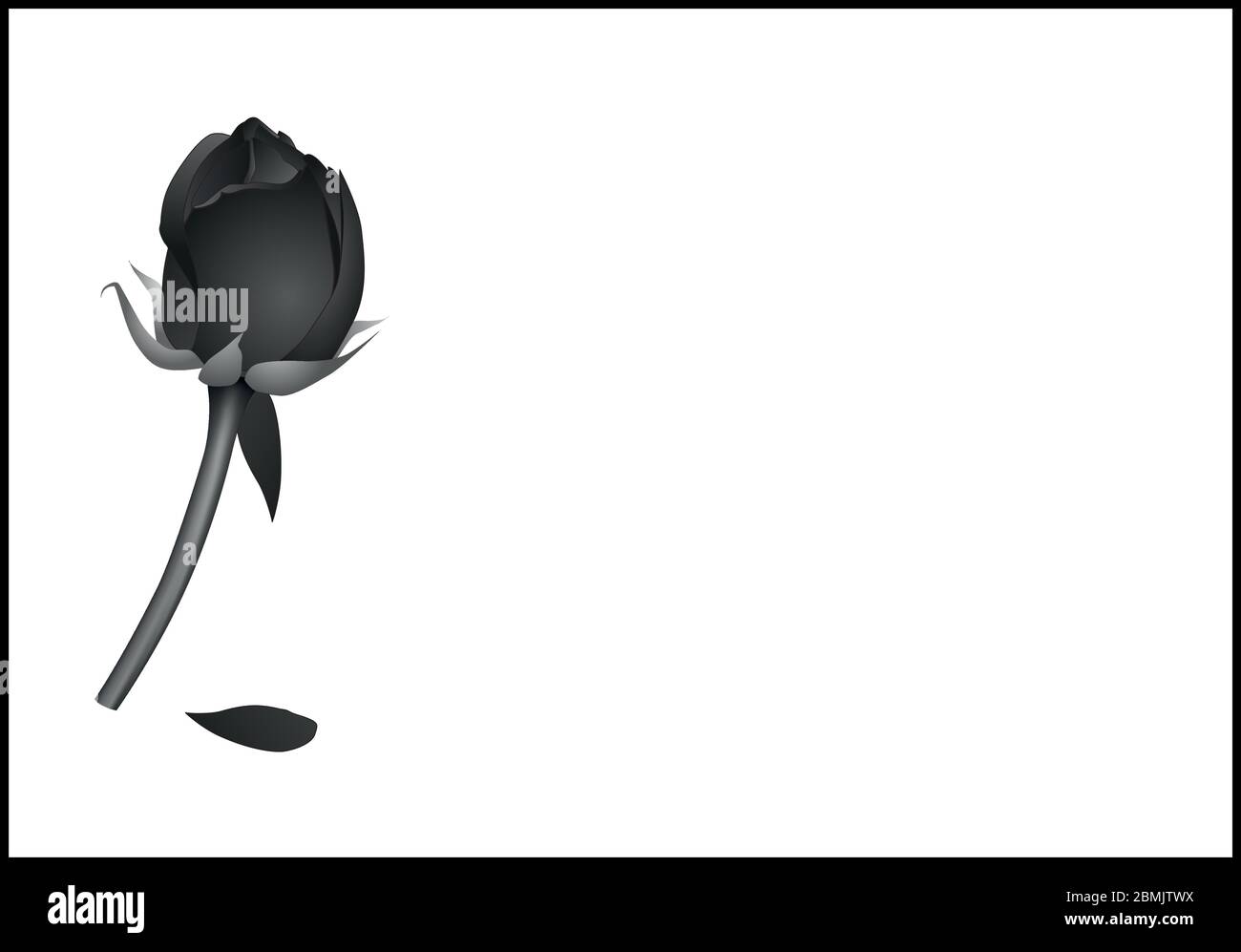 Vorlage für eine Todesanzeige mit schwarzem Band Stock Vektor