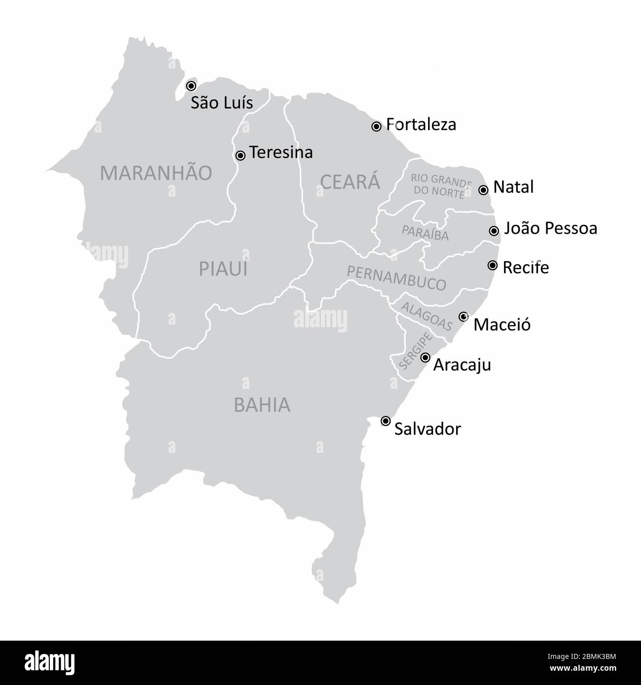 Brasilien Nordost Region Stock Vektor