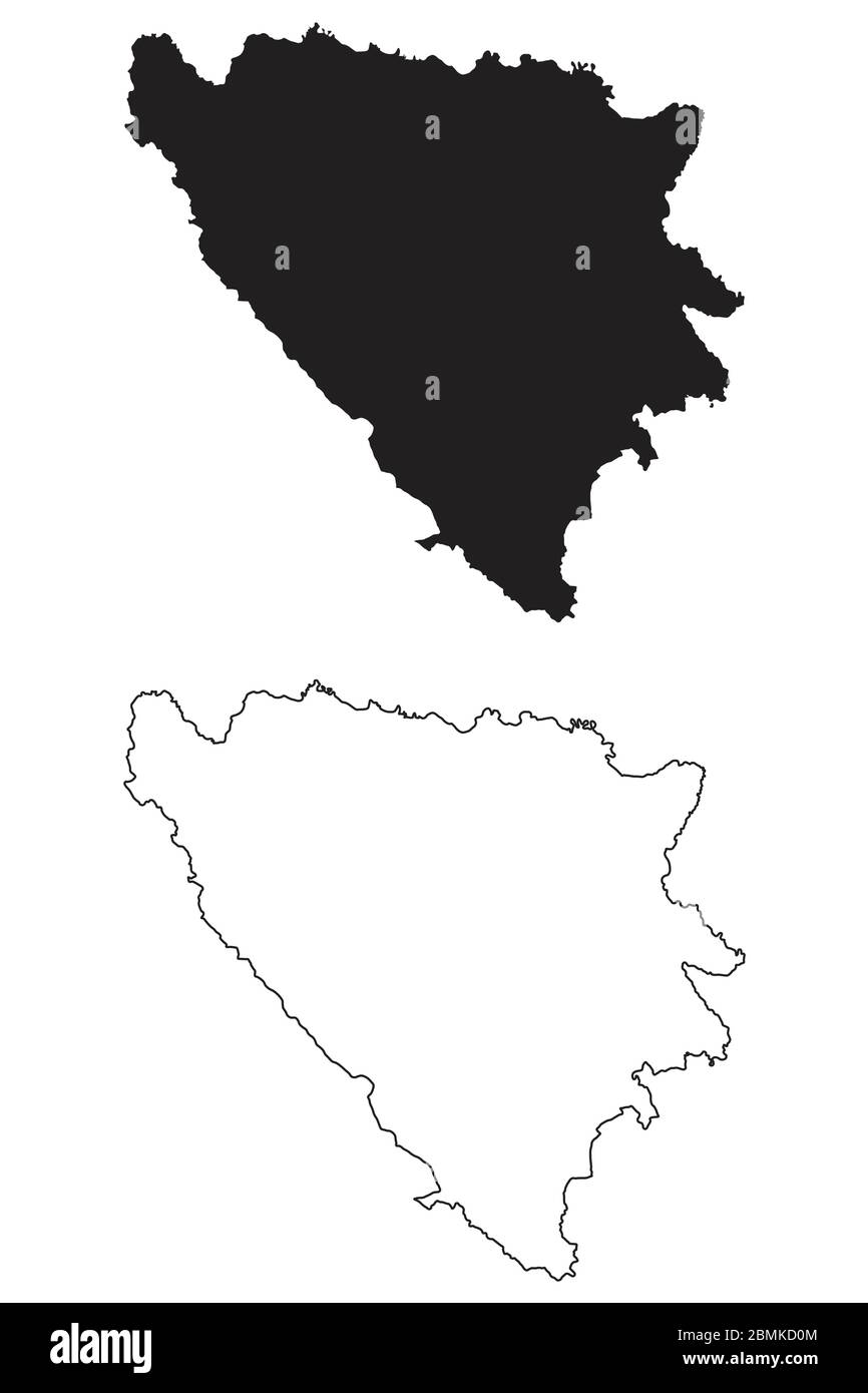 Bosnien und Herzegowina Flagge Karte Band und Herz Symbol Vektor