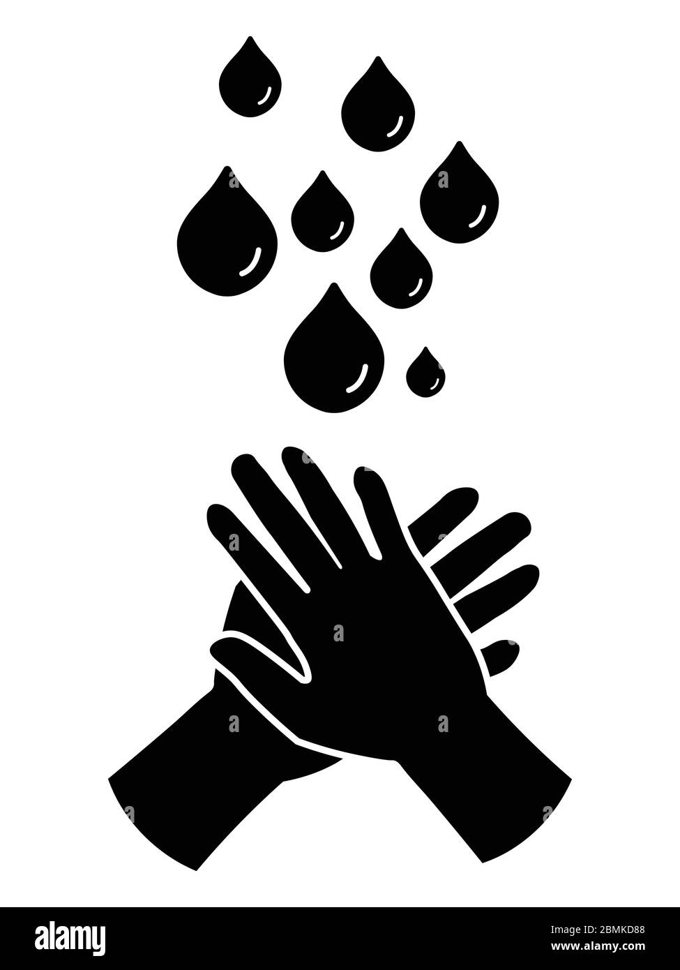 Symbol Für Händewaschen Abbildung Mit Schwarzem Piktogramm. EPS-Vektor. Stock Vektor Symbol Für Händewaschen Abbildung Mit Schwarzem Piktogramm. EPS-Vektor. Stock Vektor