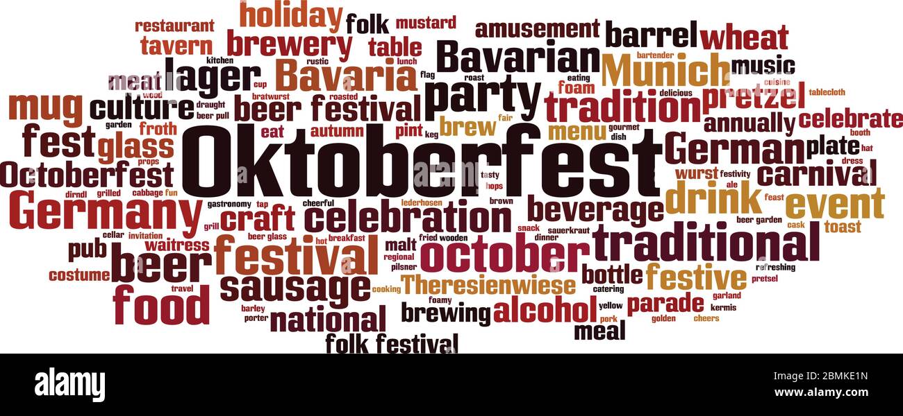 Oktoberfest Wort Wolke Konzept. Collage aus Worten über das Oktoberfest. Vektorgrafik Stock Vektor