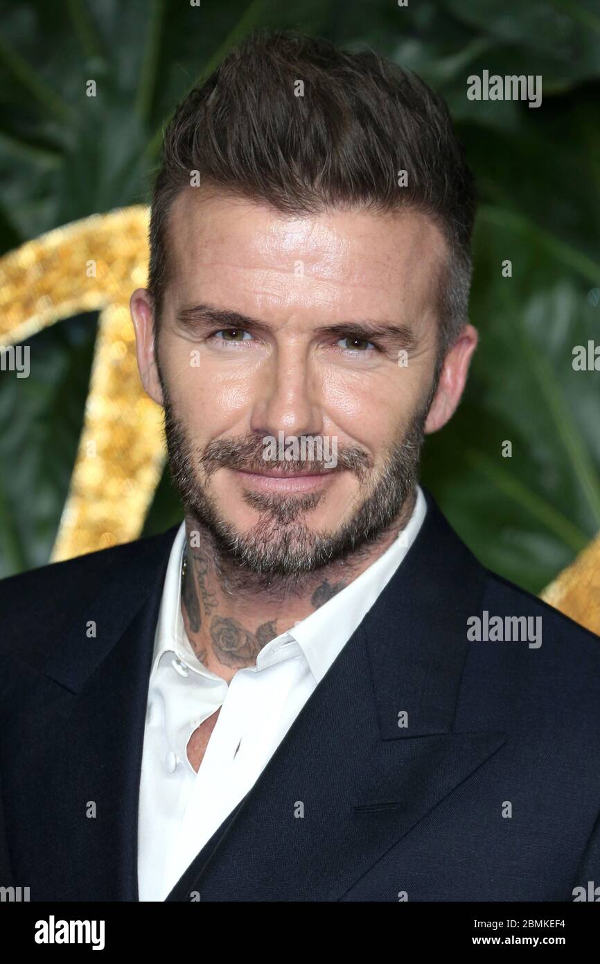 David Beckham nimmt am 10. Dezember 2018 in London, Großbritannien, an den Fashion Awards 2018 in der Royal Albert Hall Teil. Stockfoto