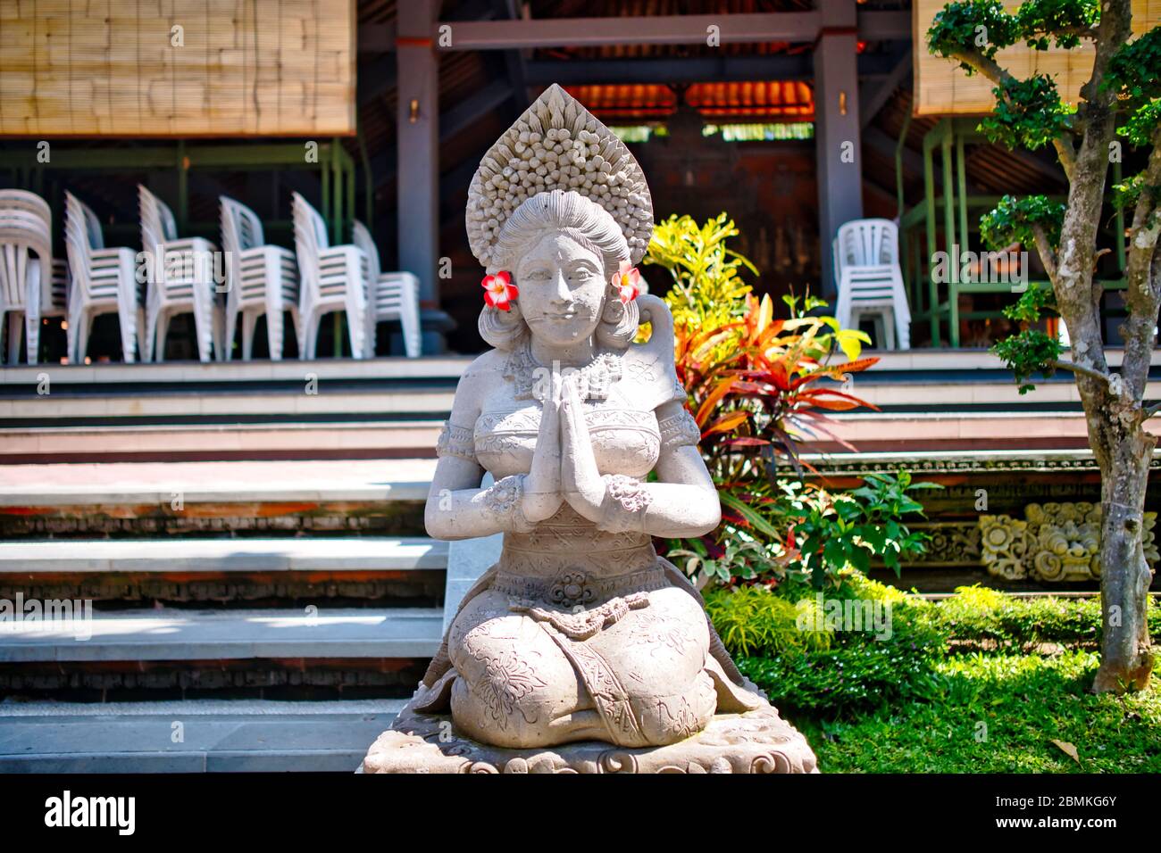 Pura Dalem Desa Pakraman Ubud, Bali, Indonesien. Stockfoto