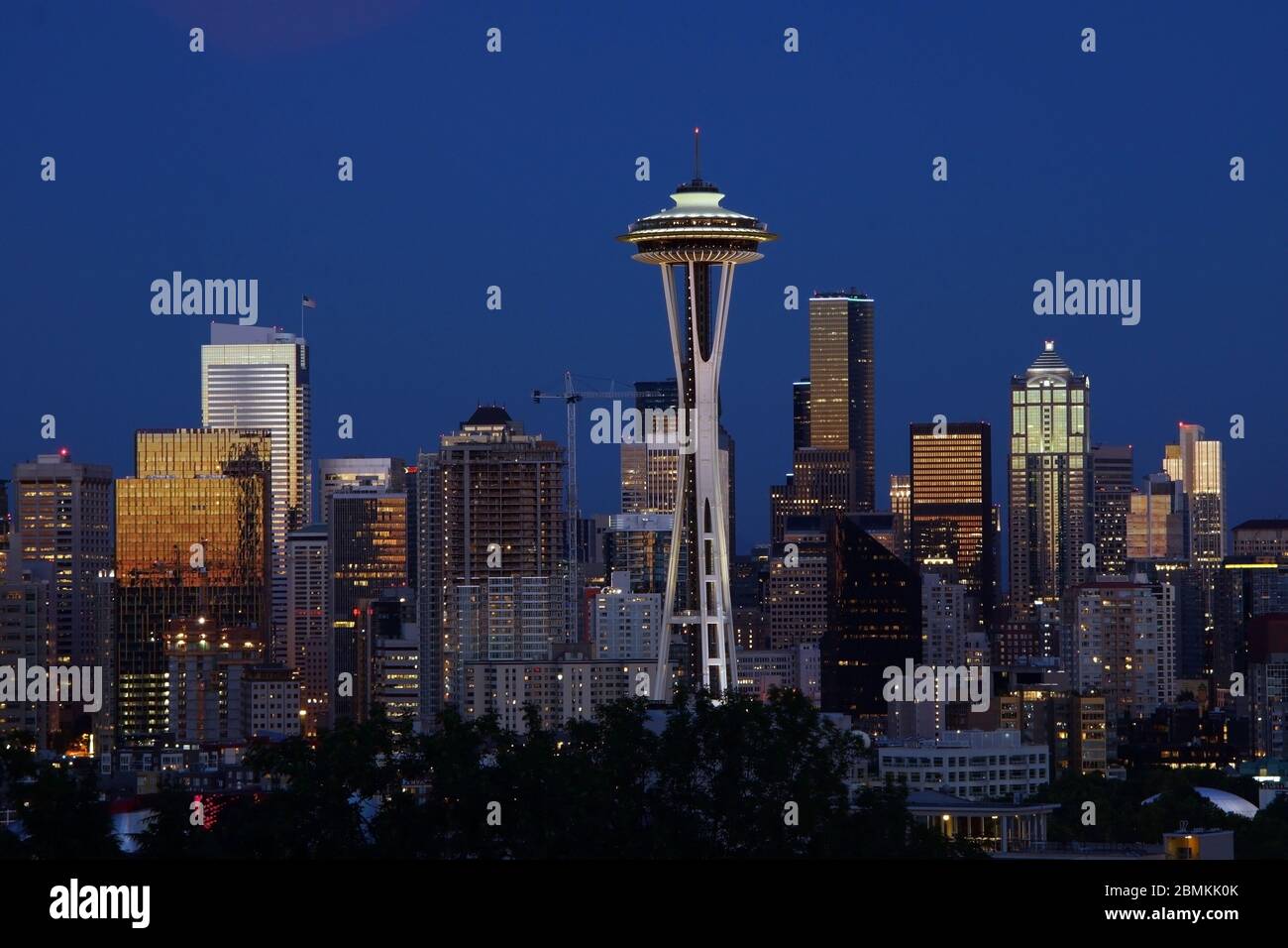 Skyline von Seattle mit Space Needle Stockfoto