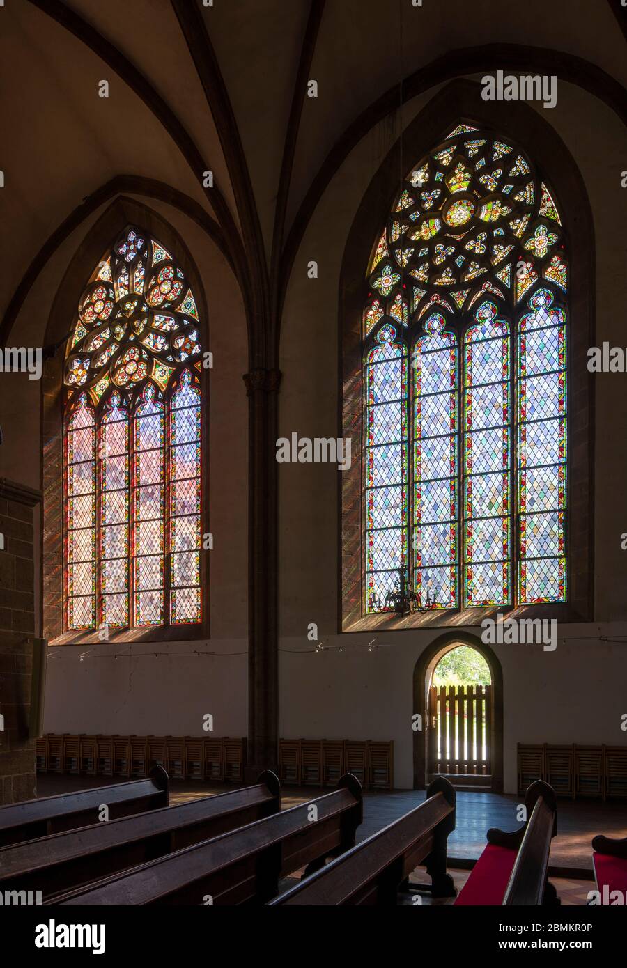 Minden, St. Martini, Maßwerkfenster im südlichen Seitenschiff Stockfoto