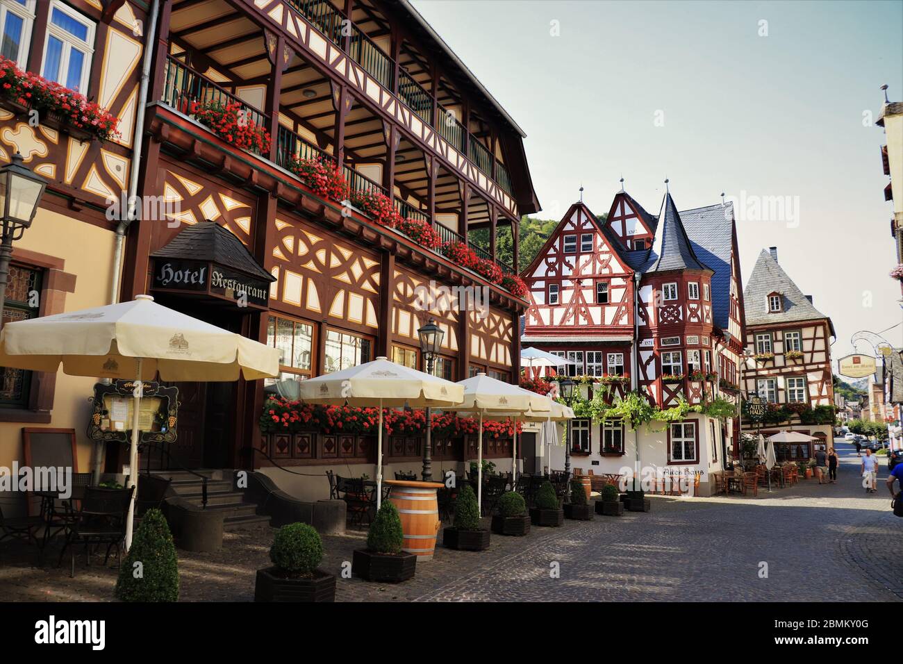 Die traditionelle deutsche Stadt Bacharach am Rhein Stockfoto