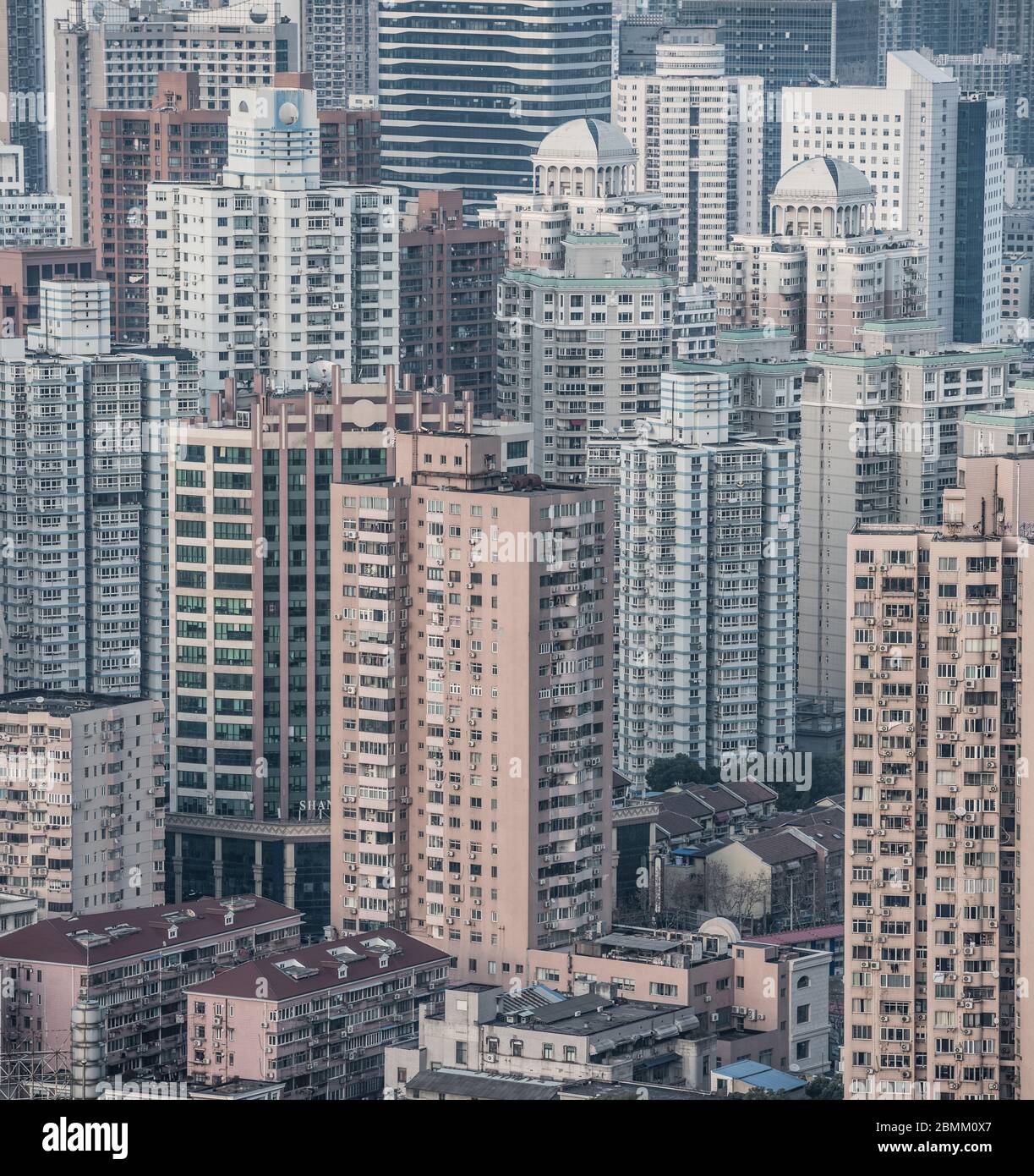 Bürogebäude außen und Stadtbild in Shanghai Stockfoto