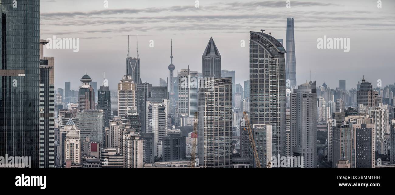 Bürogebäude außen und Stadtbild in Shanghai Stockfoto