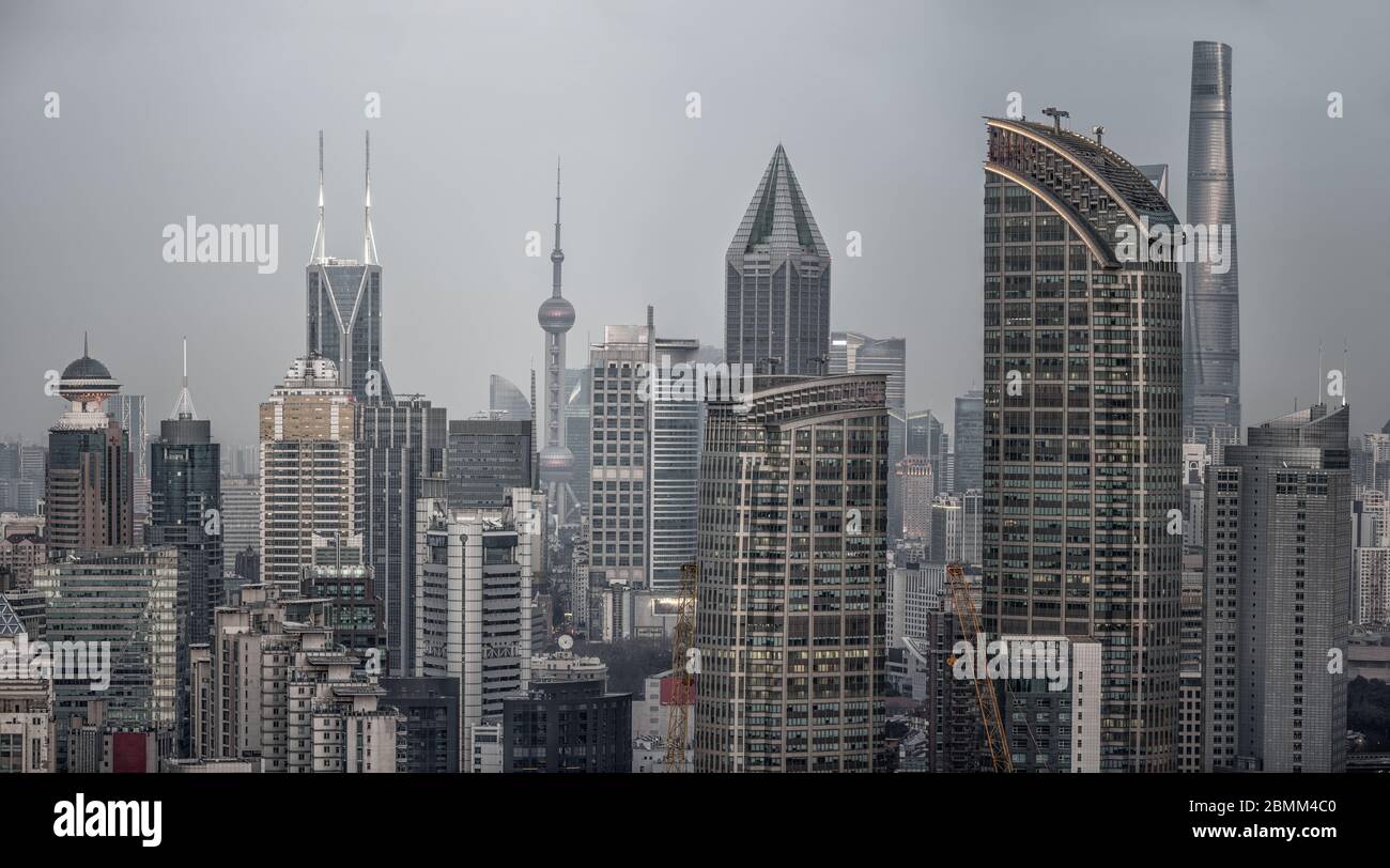 Bürogebäude außen und Stadtbild in Shanghai Stockfoto