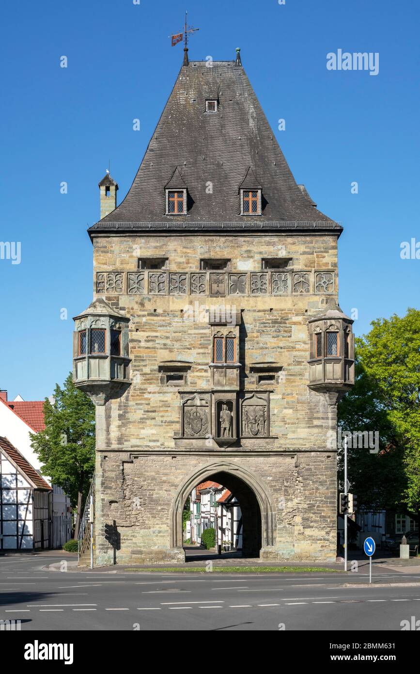 Soest, Osthofentor am alten Hellweg, erbaut 1594-1603, Feldseite Stockfoto