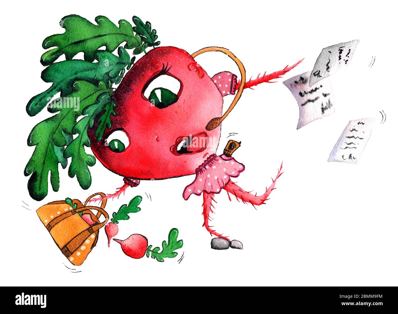 Radish vegetable happy cartoon Fotos und Bildmaterial in hoher