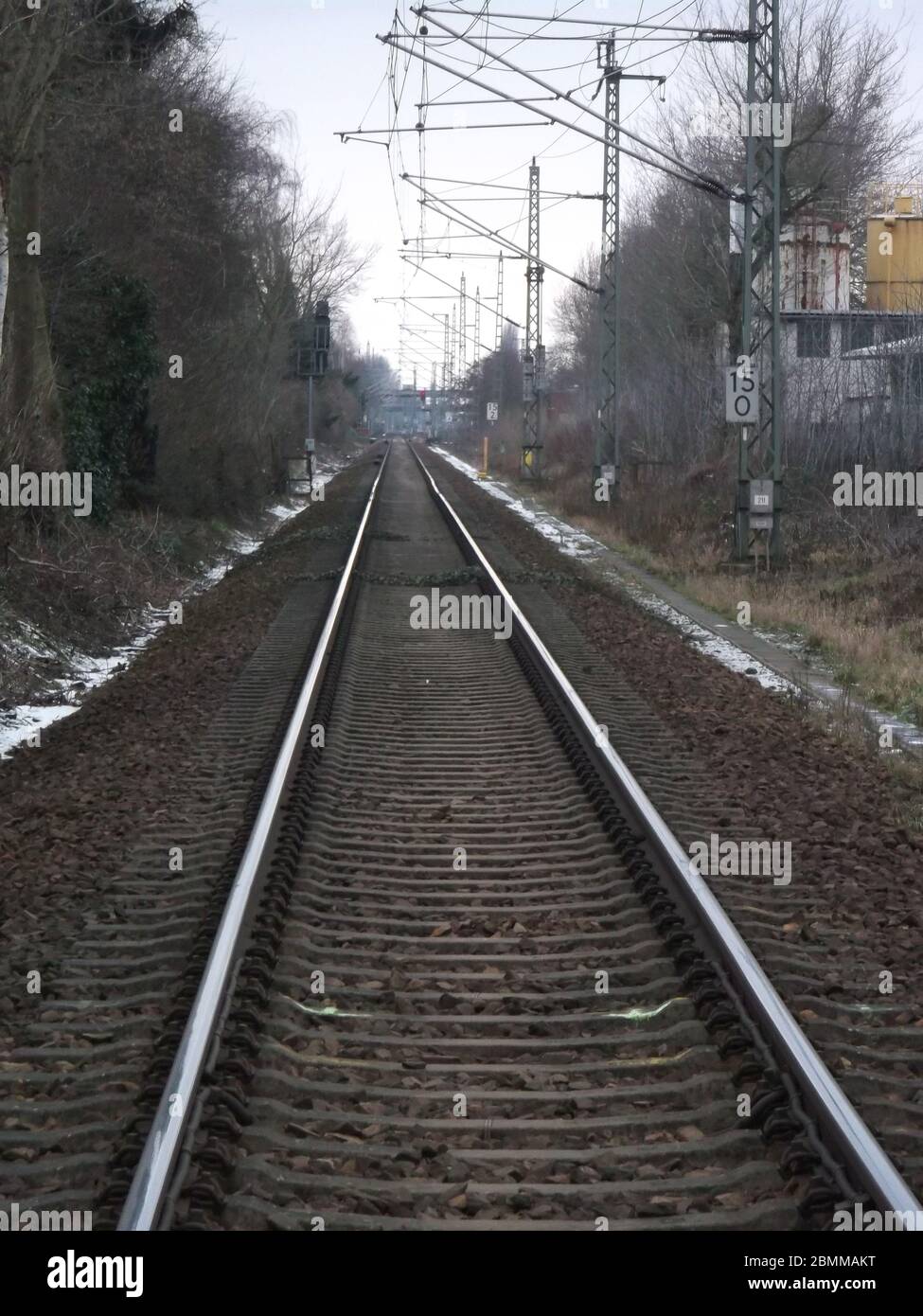 Gleis in Berlin-Spandau, Ortsteil Staaken. Stockfoto