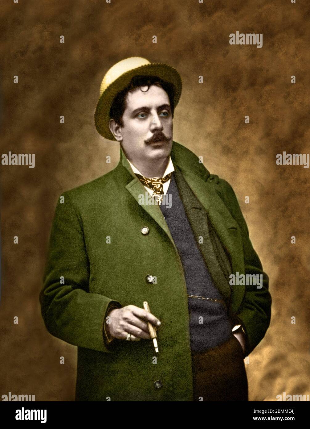 Portrait Compositeur Giacomo Puccini (1858-1924). En 1895 envicon Stockfoto