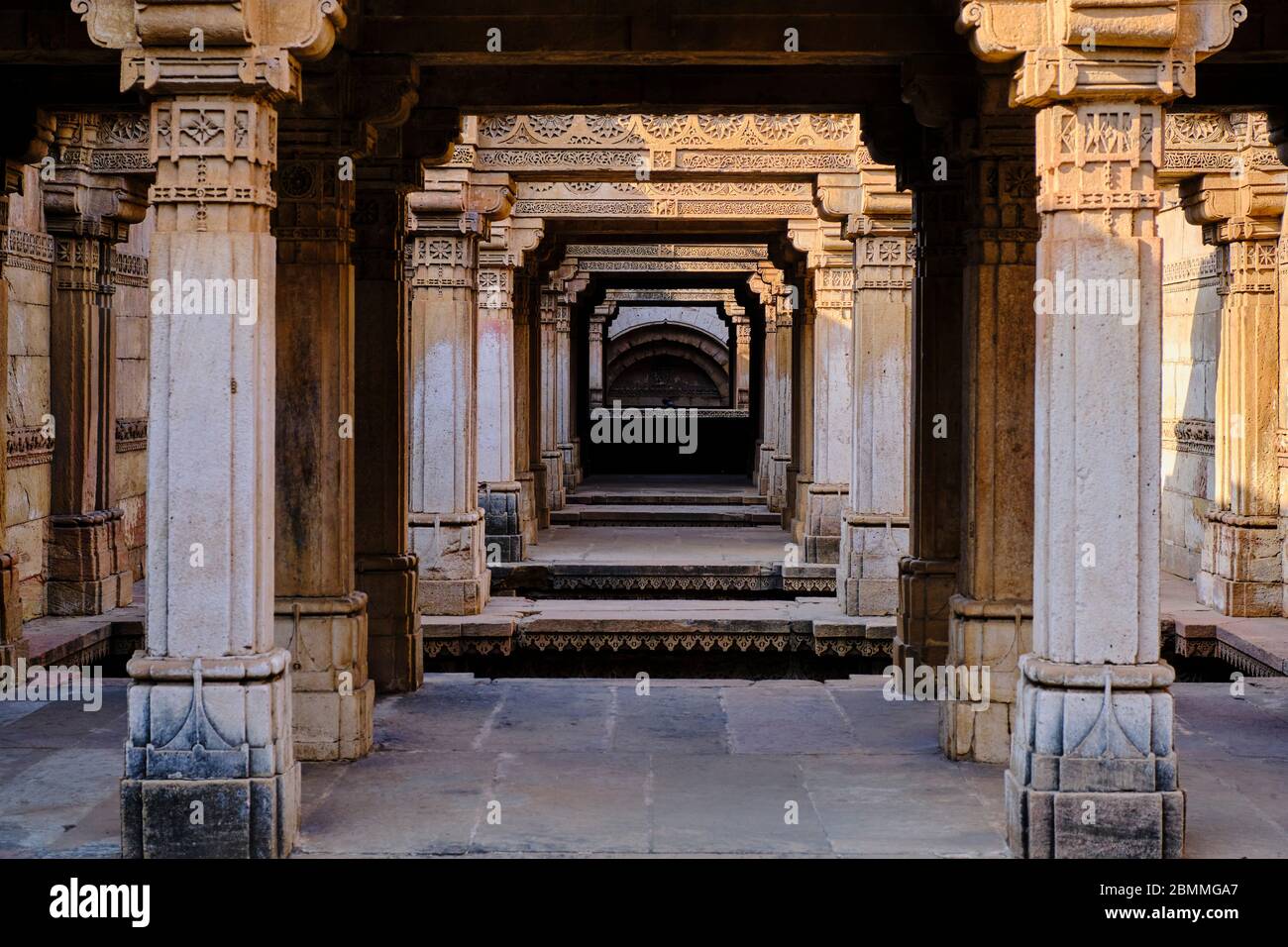 Indien, Gujarat, Ahmedabad, UNESCO-Welterbe-Stadt, Adalaj Stepwell Stockfoto