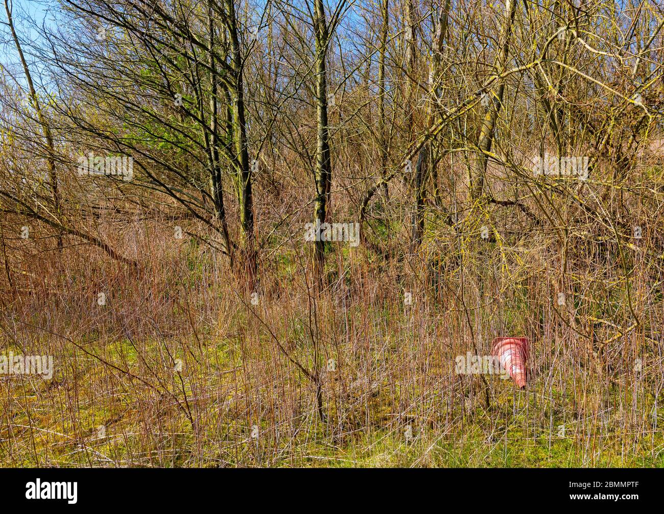Kunststoffabfälle auf einer überdachten Deponie im Nordwesten Deutschlands bei Bad Iburg Stockfoto