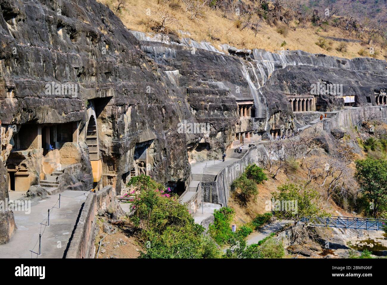 Indien, Maharashtra, Ajanta Höhlentempel, UNESCO-Welterbe, Stockfoto