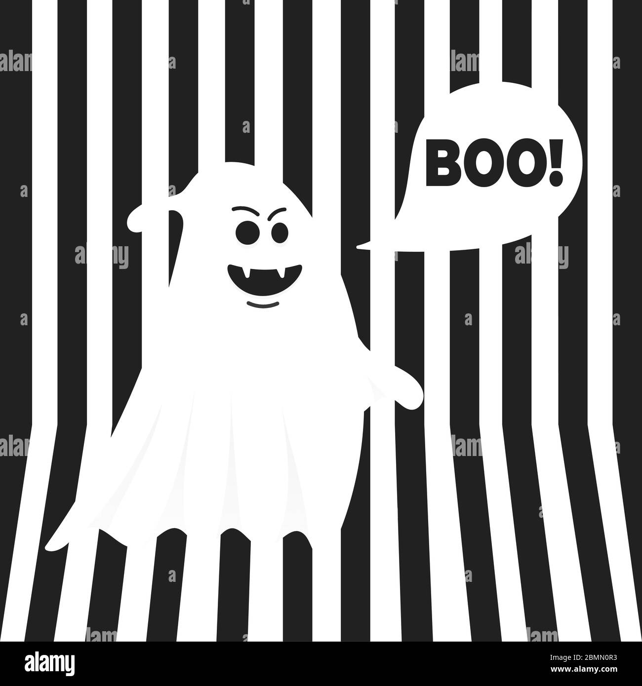 Boo Geist halloween Nachricht Konzept. Fliegende halloween lustig gruselige Geist Charakter sagen BOO mit Text Raum in der Sprechblase Vektor-Illustration ist Stock Vektor