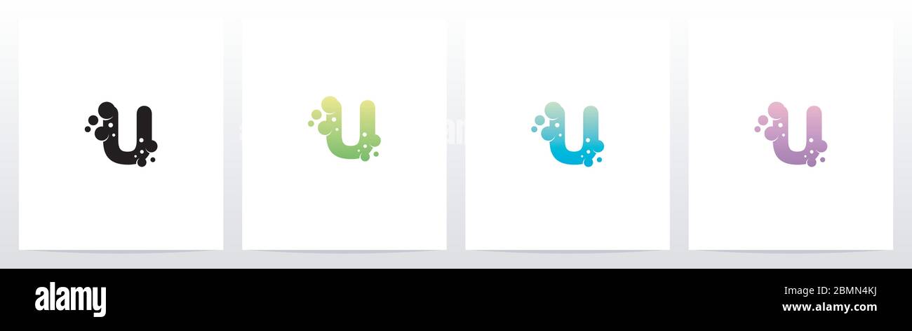 Seifenblase auf Brief Logo Design U Stock Vektor