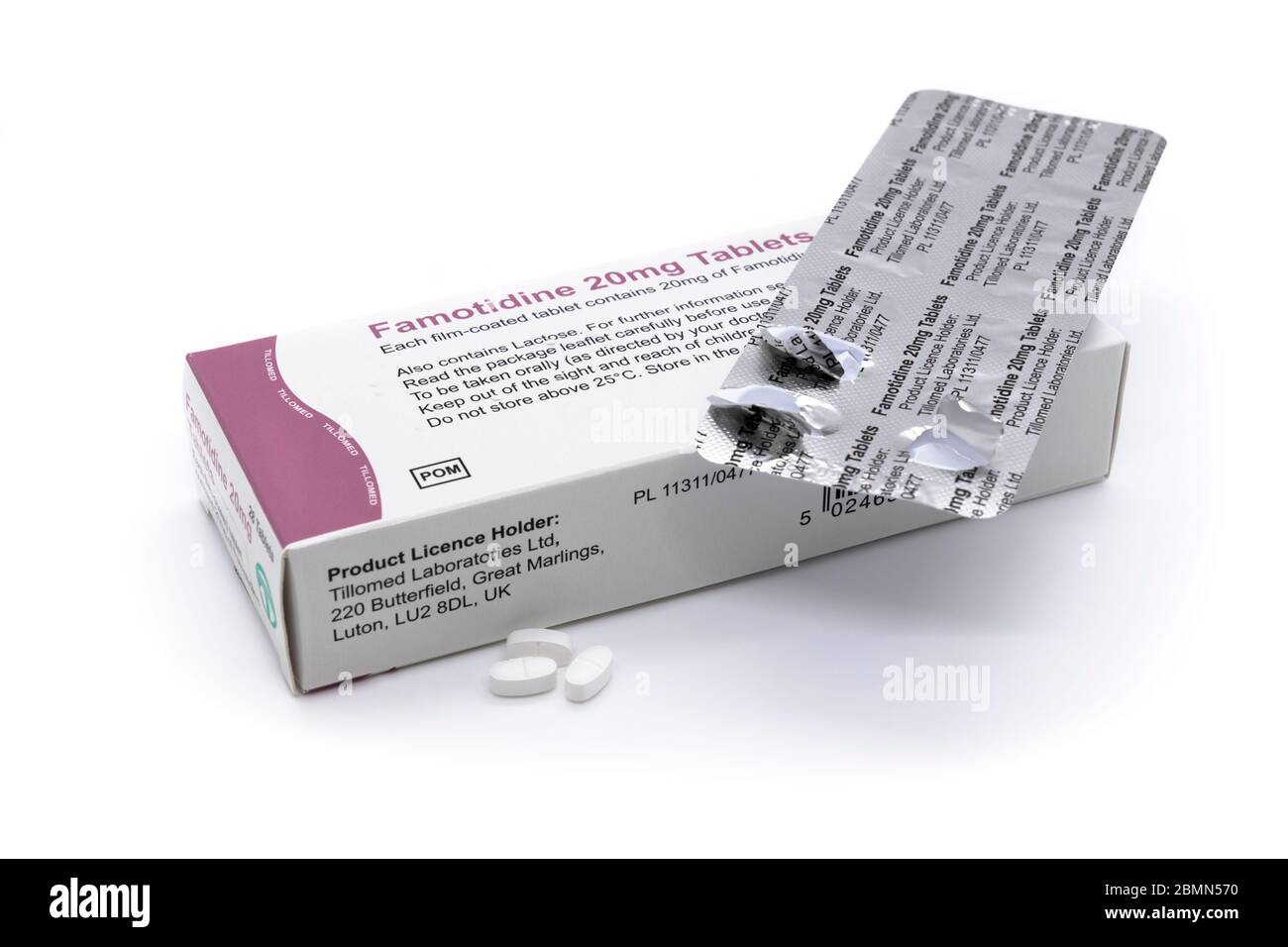 Famotidin 20 mg Tabletten Famotidin Tabletten Stockfoto