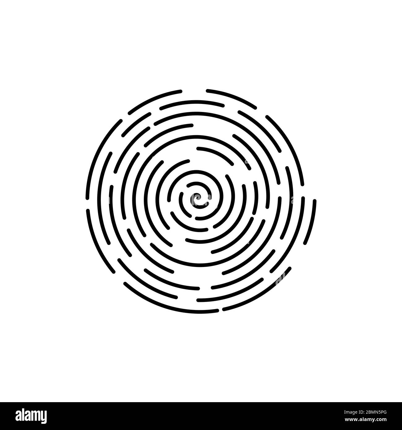 Abstraktes Labyrinth futuristische lineare Spirale. Archimedische Spirale. Isolierte Abbildung auf weißem Hintergrund. Vektor. Stock Vektor