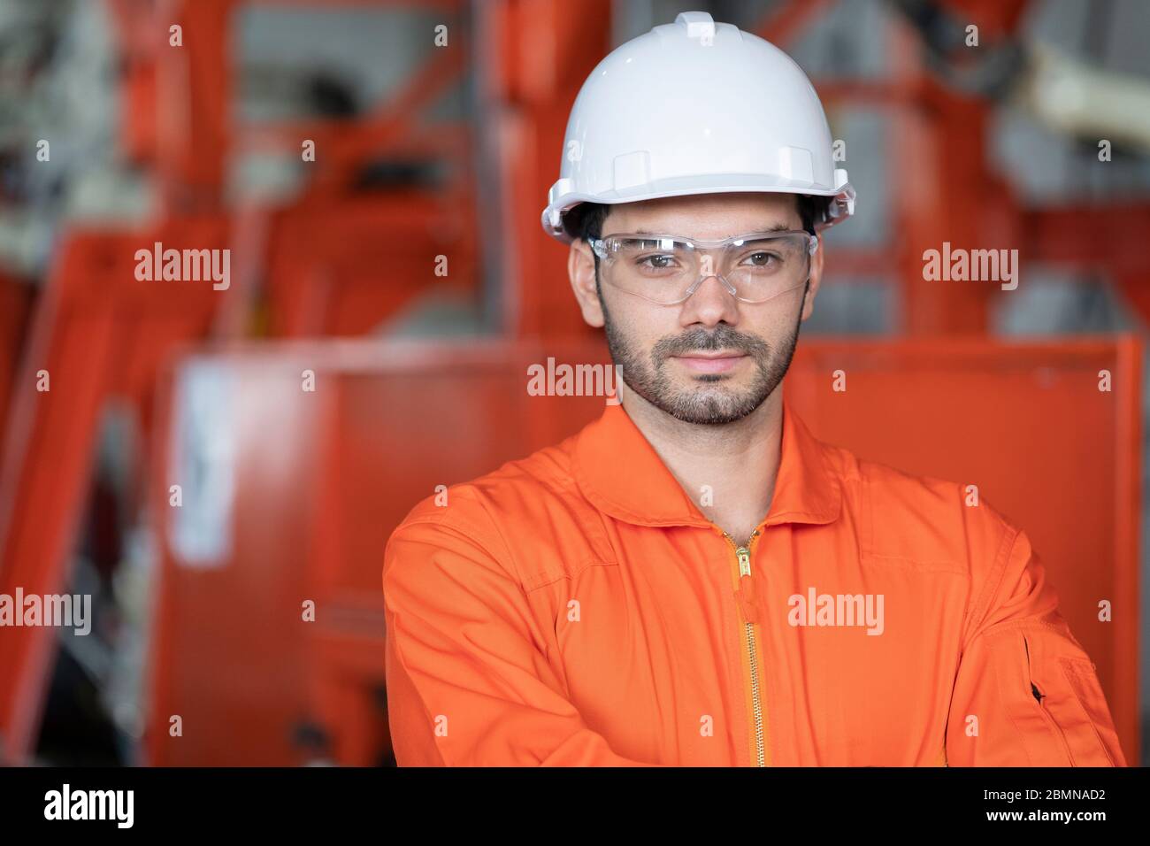 Ein Ingenieur im Werk. Stockfoto