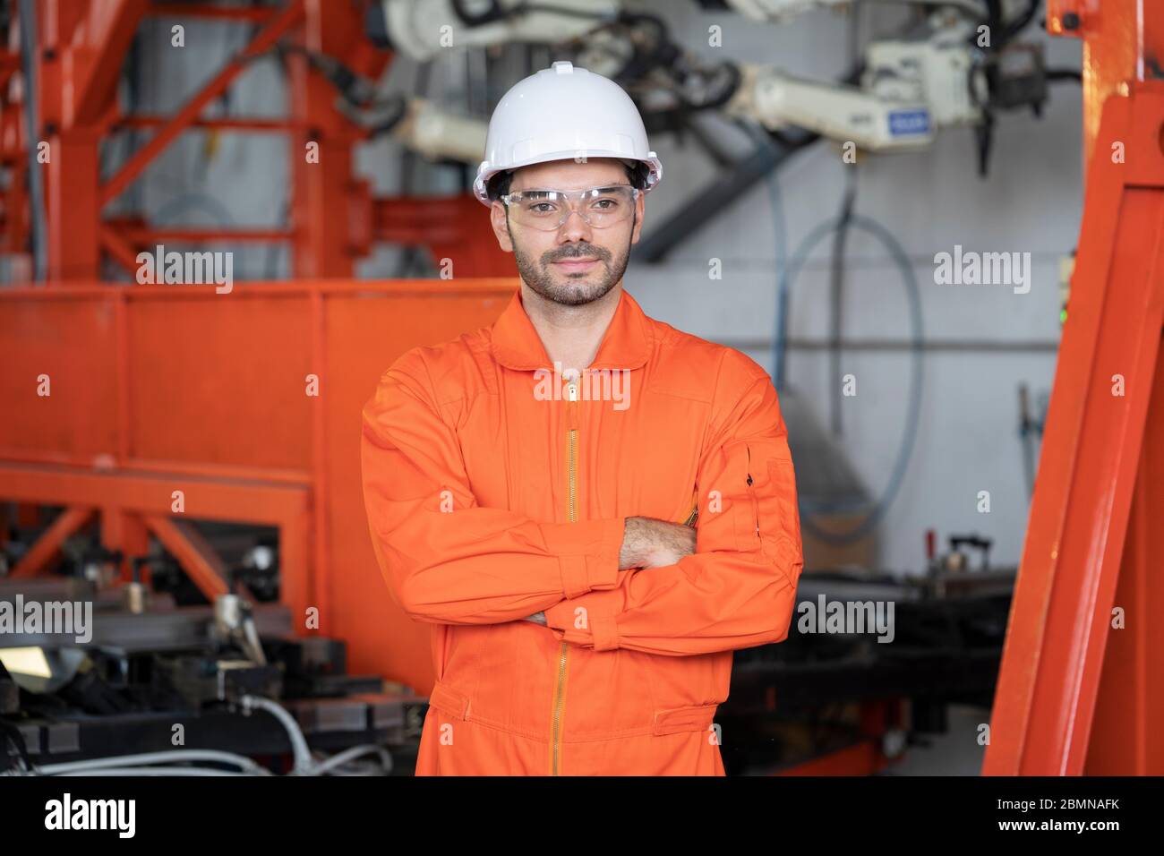 Ein Ingenieur im Werk. Stockfoto