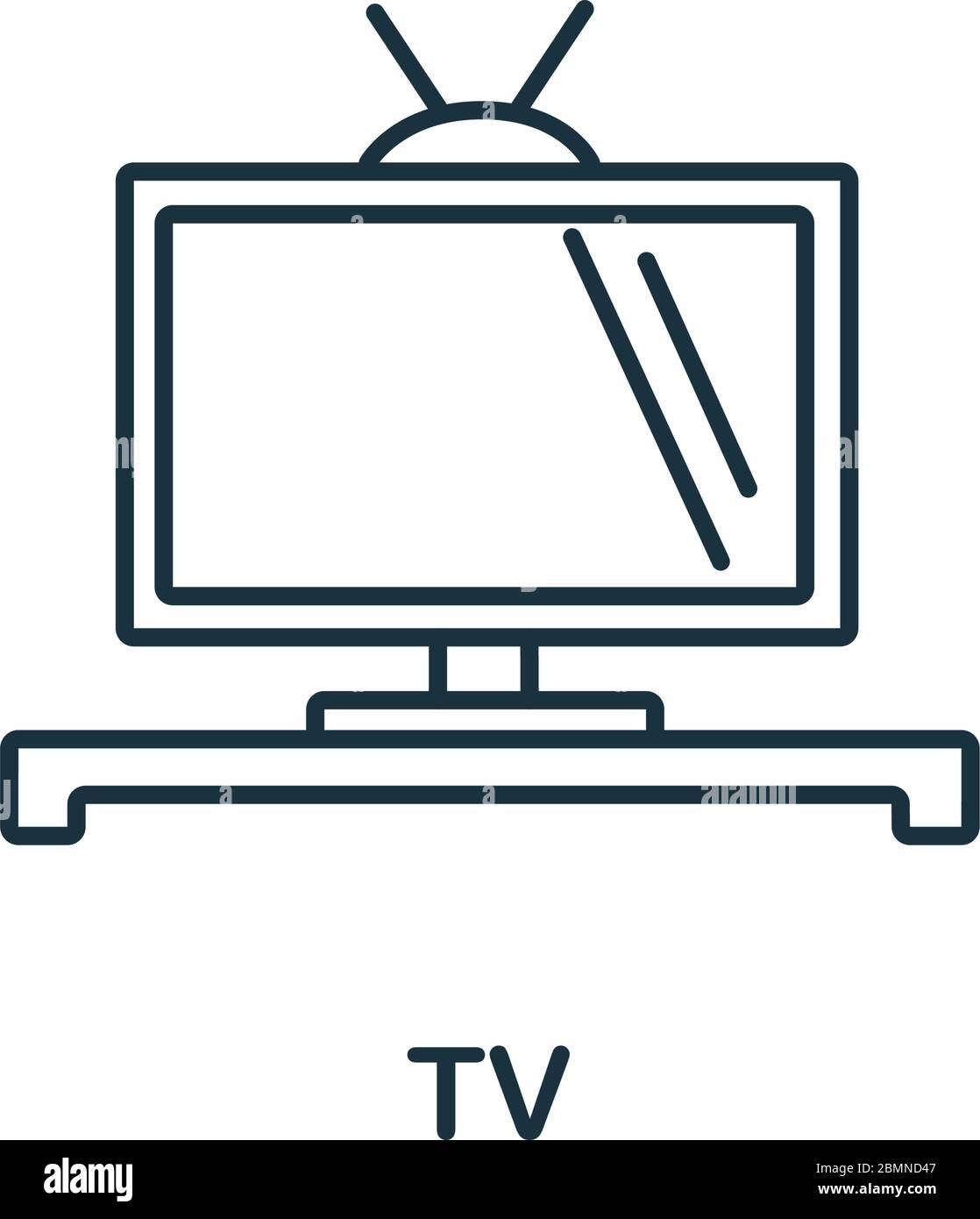 TV-Symbol aus der Interior Kollektion. Einfaches Linienelement TV Symbol für Vorlagen, Webdesign und Infografiken Stock Vektor