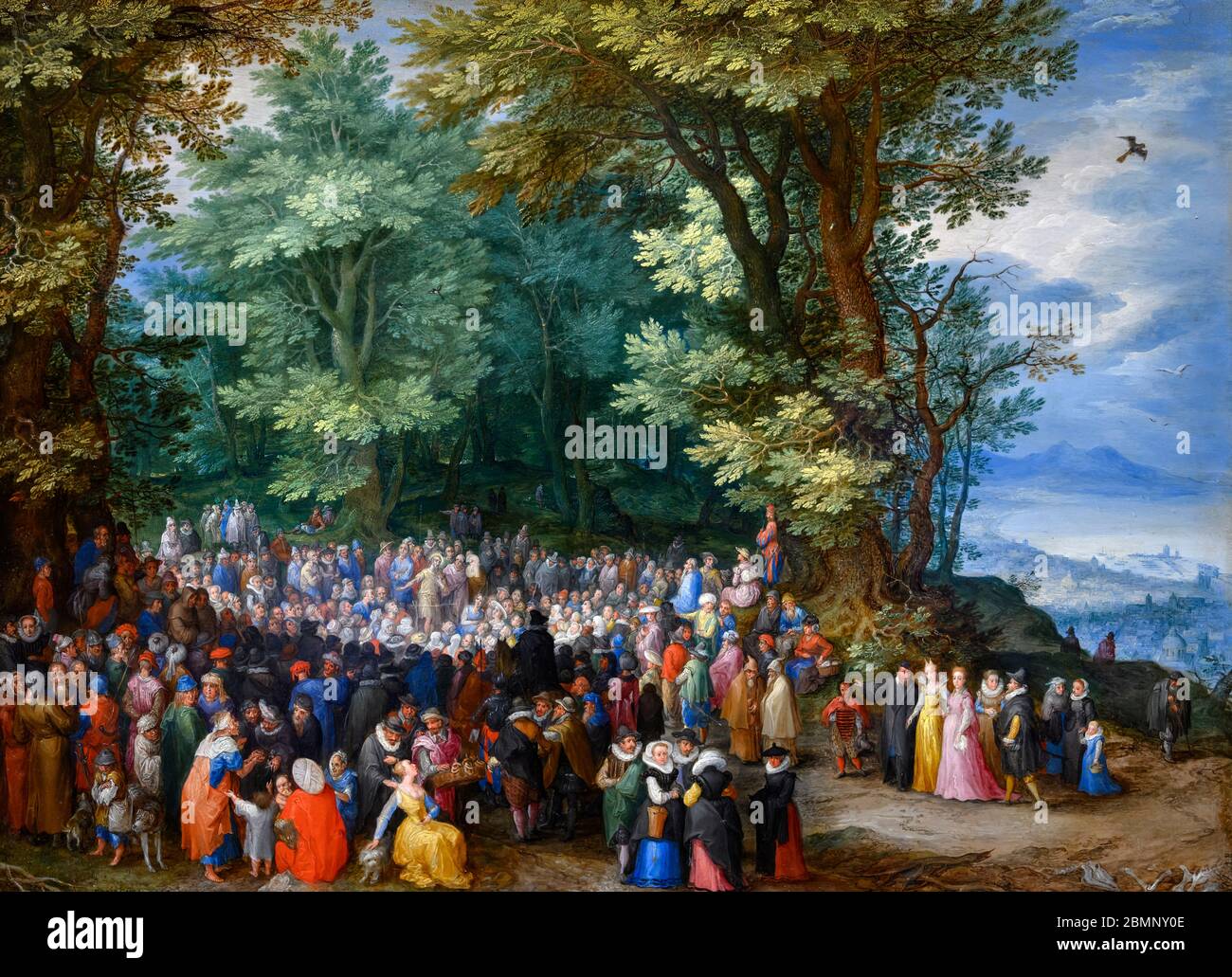 Die Bergpredigt von Jan Brueghel dem Älteren (1568-1625), Öl auf Kupfer, 1598 Stockfoto