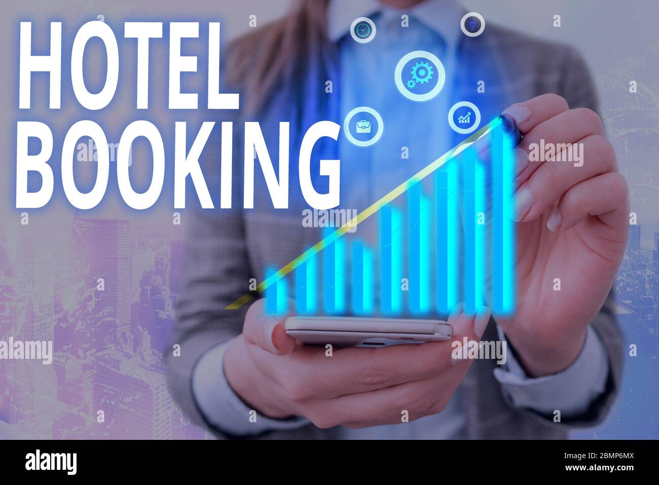 Text zur Worteingabe Hotelbuchung. Geschäftsfoto mit Online-Reservierungen Presidential Suite De Luxe Hospitality Stockfoto