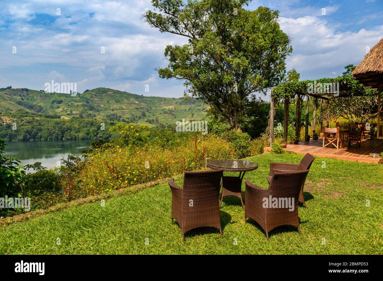 African Lodge in Uganda Stockfoto