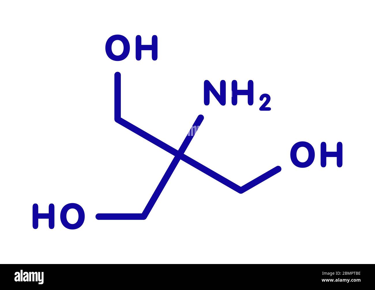 Tris Puffer Molekül. Auch als tromethamine bekannt. Skelettmuskulatur Formel  Stockfotografie - Alamy