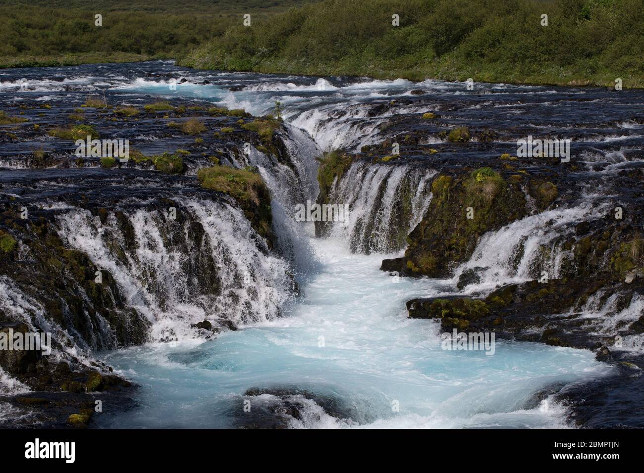 Der schönste Wasserfall in Island -Spray Stockfoto