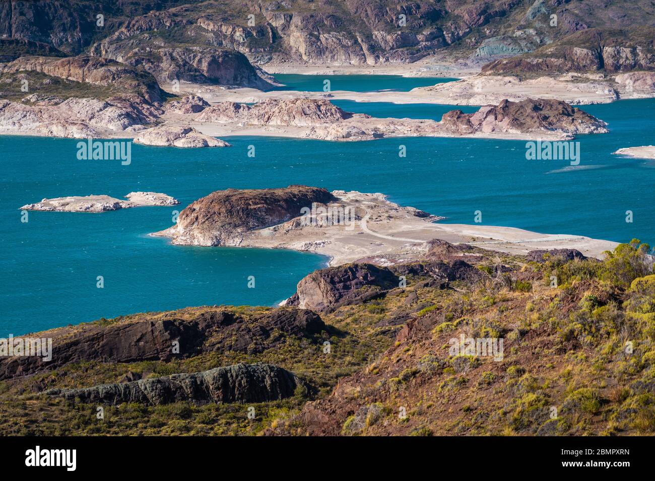 Laguna Verde bei Chile Chico in Chile, Patagonien, Südamerika. Stockfoto