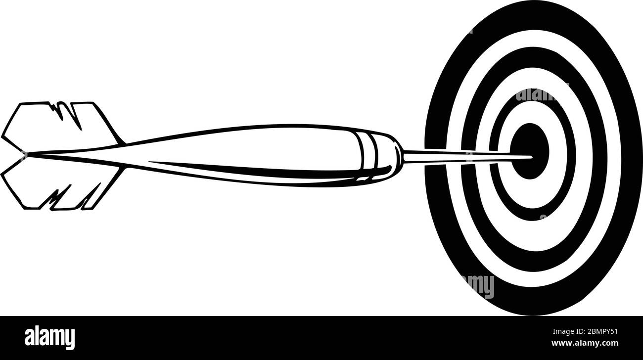 Dart in Bullseye Vektor Illustration Stock Vektor
