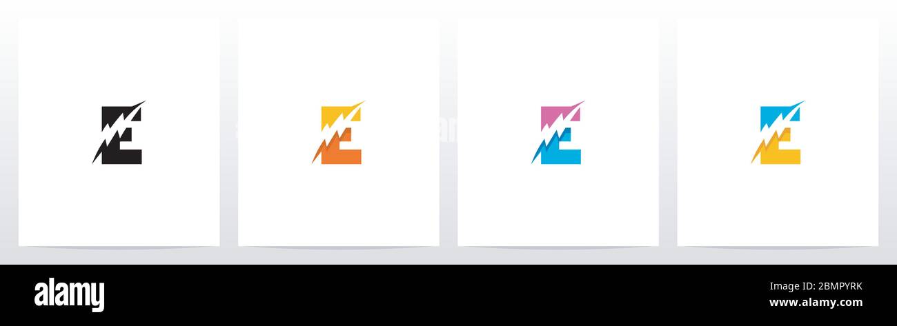 Thunder Electric auf Brief Logo Design E Stock Vektor